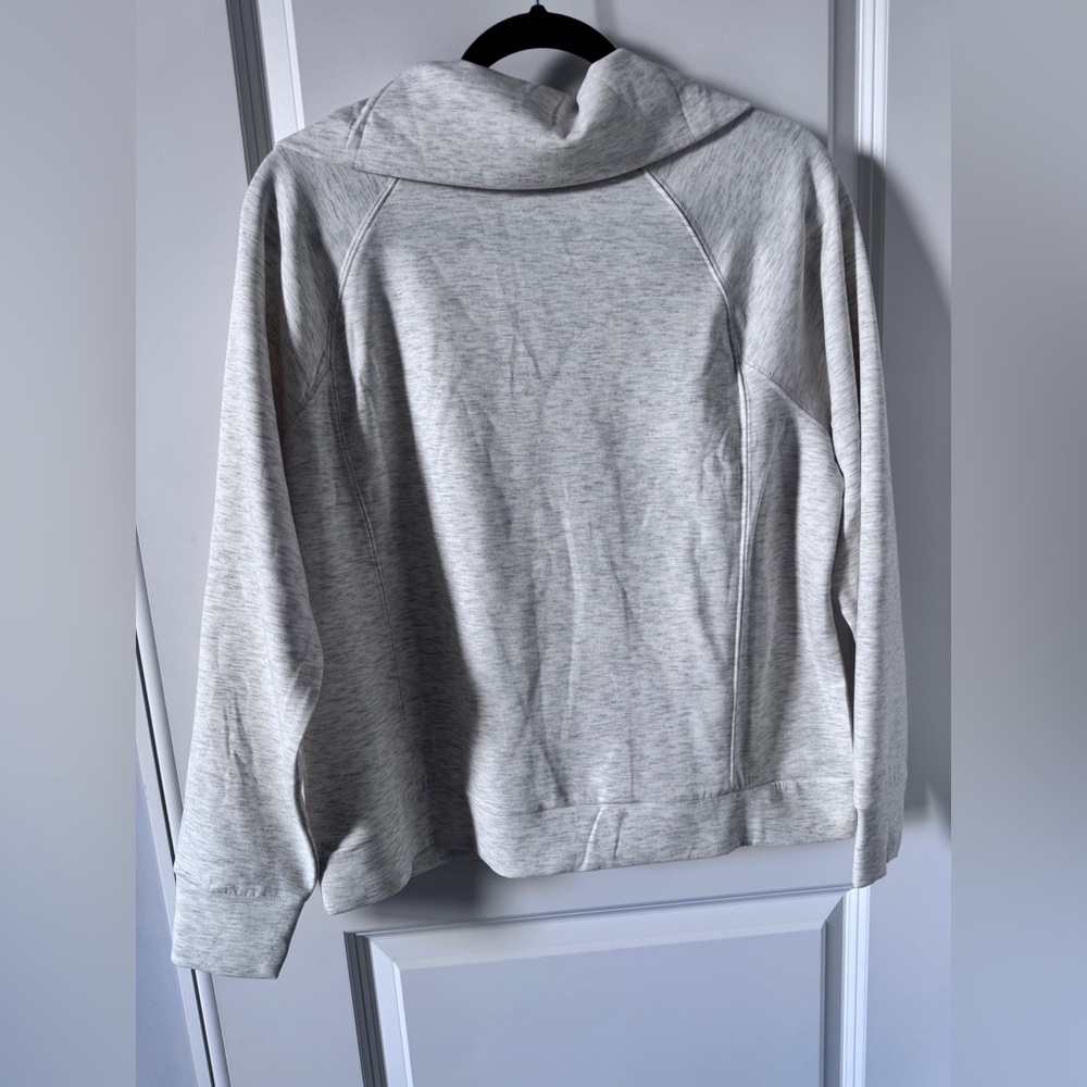 NWOT-Zenana Outfitters Heathered Cream Half-Zip Sweatshirt & Joggers Set-Small - Picture 4 of 7